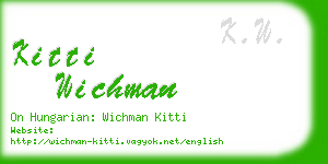 kitti wichman business card